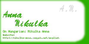 anna mikulka business card